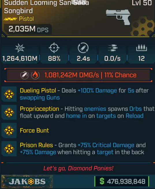 🟦🟦🟦Modded 2035M Dps Pistol Weapons PC/XBOX/PS5🟦🟦🟦🟦🟦