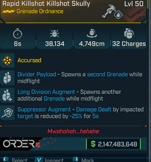 This thing fucking destroys🟦🟦🟦Modded Grenade Ordnance PC/XBOX/PS5🟦🟦🟦