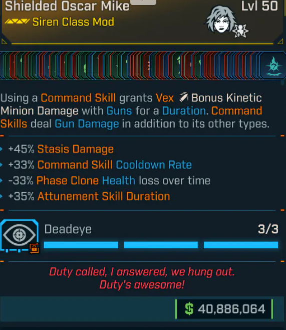 💥Game-breaking💥Impossible Item SIrene Class Mod Ps5/Xbox/Pc INSTANT DELIVERY