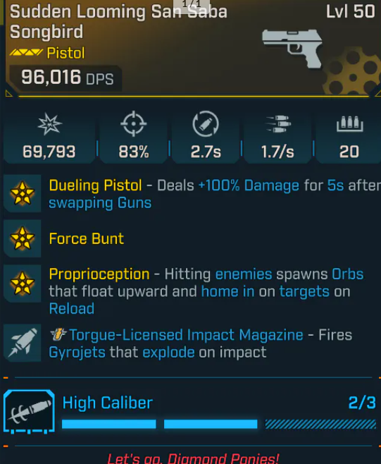 96K DPS Pistol💥Game-breaking💥Sudden Looming San Saba Songbird Ps5/Xbox/Pc INSTANT DELIVERY