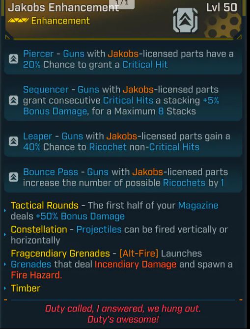 💥Game-breaking💥Enhancement Overpowered / OP Jakobs Enhancement Ps5/Xbox/Pc INSTANT DELIVERY