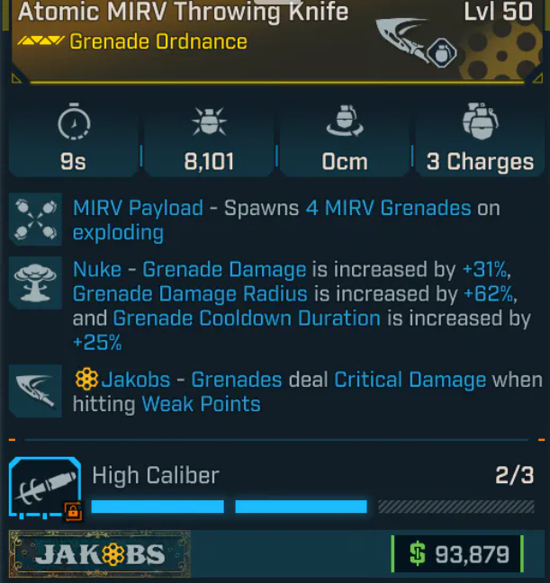 Knife💥Game-breaking💥 Grenade Ordnance Atomic MIRV Throwing Knife Ps5/Xbox/Pc INSTANT DELIVERY