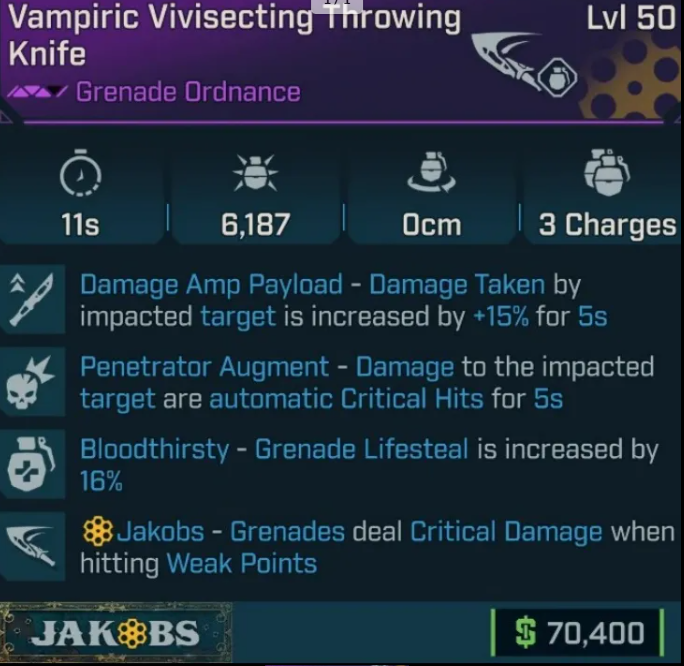 ⚔️ Penetrator Augment Knife + Max level + 1 extra knife | Instant Delivery 🚀 PS5/XBOX