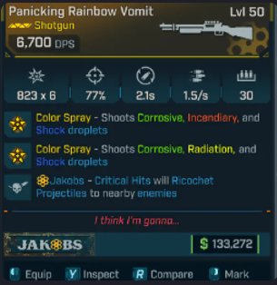 ⚡ Modded Panicking Rainbow Vomit 🌈💥 Legendary Weapon | PC / XBOX / PS5 🚀 Instant Delivery