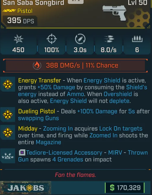 ⚡ San Saba Songbird w/ Energy Transfer 🎶 | Legendary Pistol | PC / XBOX / PS5 🚀 Instant Delivery