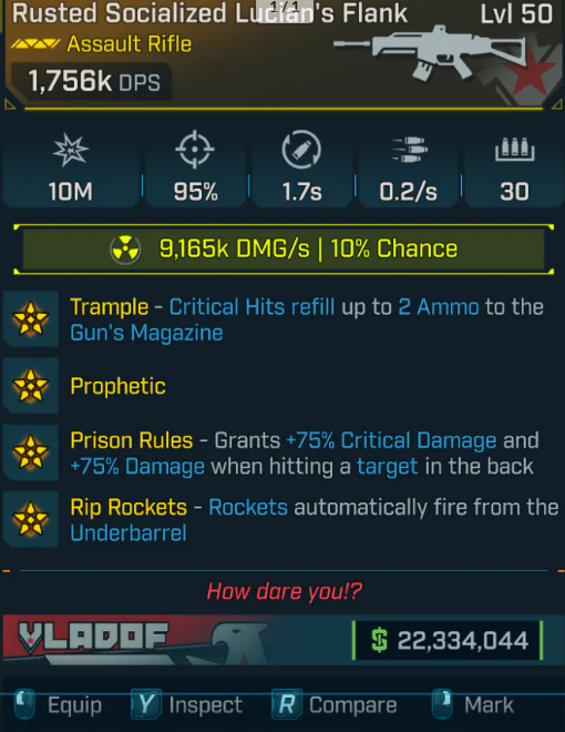 🔥 MODDED AR Rusted Lucian’s Flank 💥 1.7M DPS ⚡ Auto-Rocket Assault Rifle 🚀 | PC/PS5/XBOX/STEAM| Instant Delivery