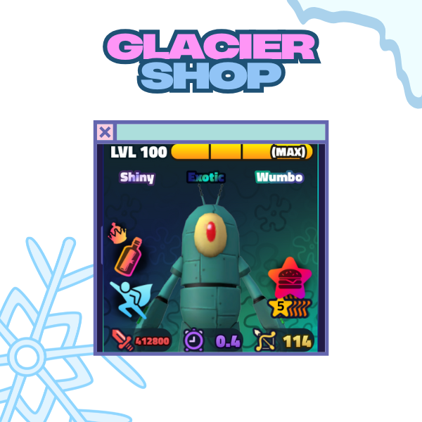 Shiny Wumbo Plankton Tank Robot - Trait Secret Formula + Sidekick + Power Patty with 5 Stars ( Exotic Unit )⚡Ready Unit⚡Fast Delivery⚡