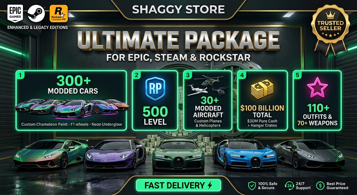 ๐ 200+ MODDED CAR ๐ค100B Hanger cash + 30M Pure Cash โ๏ธ 30+ MODDED AIRCRAFT ๐ก 3 MANSIONS + PENTHOUSE ๐ MAXED OUT โ
PC ONLY
