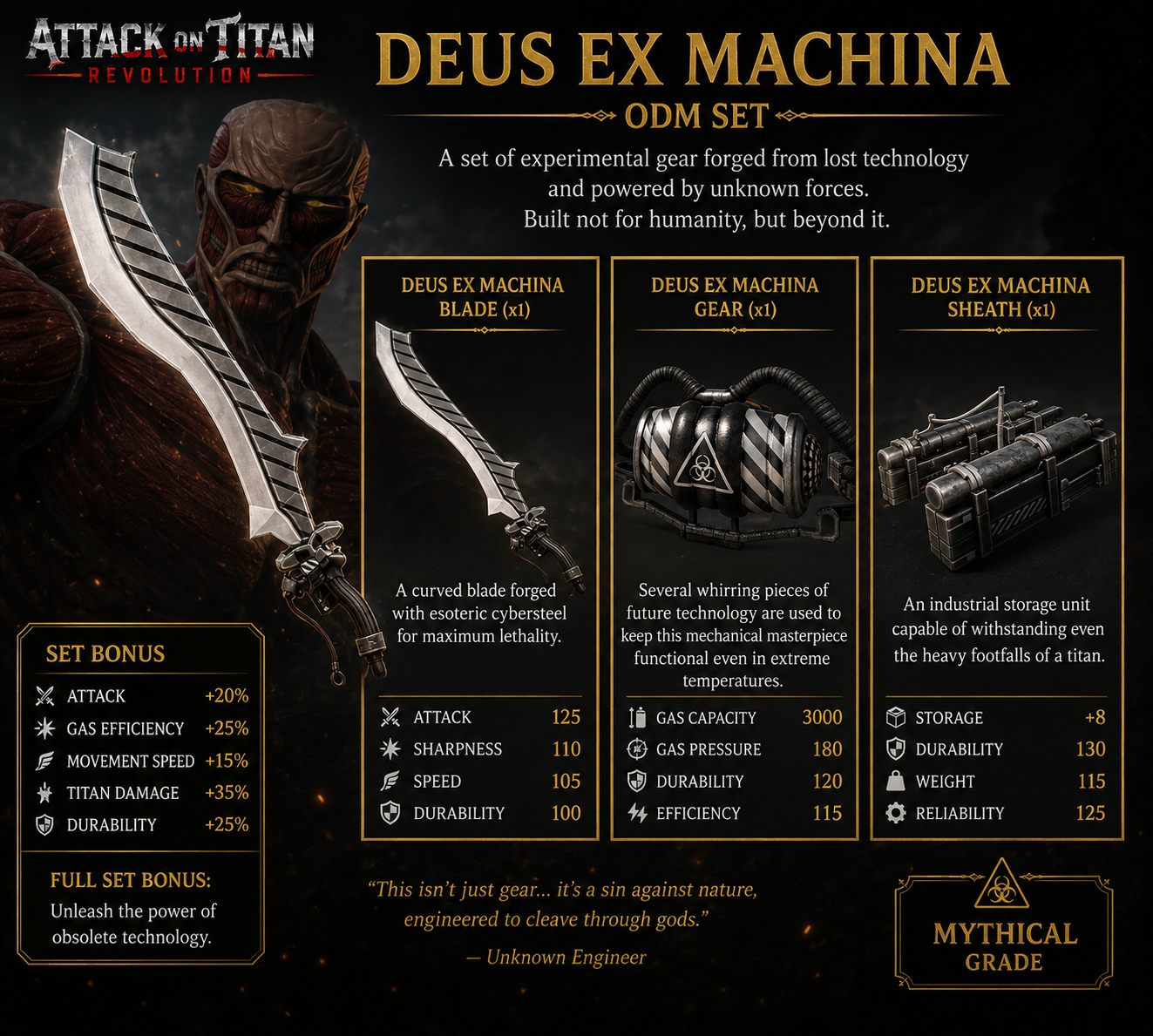 DEUS EX MACHINA ODM SET | AOTR | INSTANT DELIVERY
