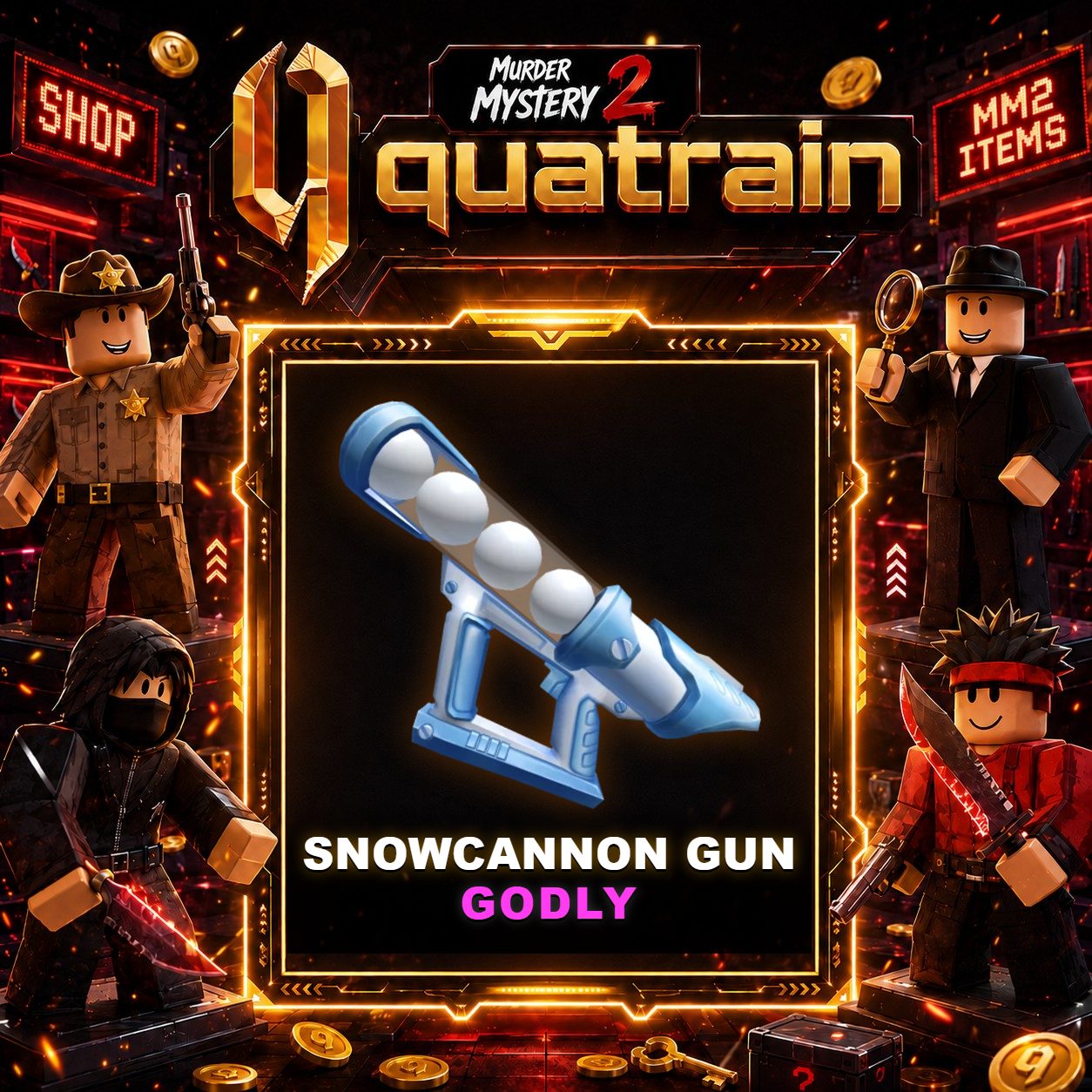 🔪🩸 Snowcannon Gun 🩸🔪 Godly | Murder Mystery 2 👥