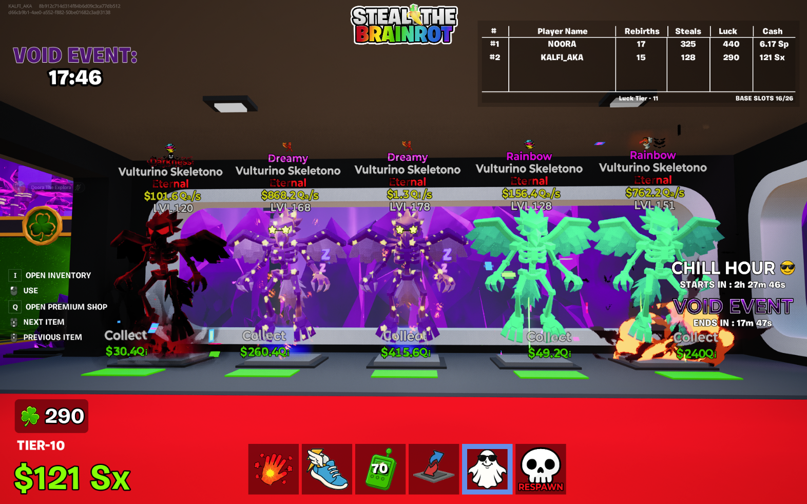 5x Vulturino Skeletono -Fortnite Steal The Brainrot