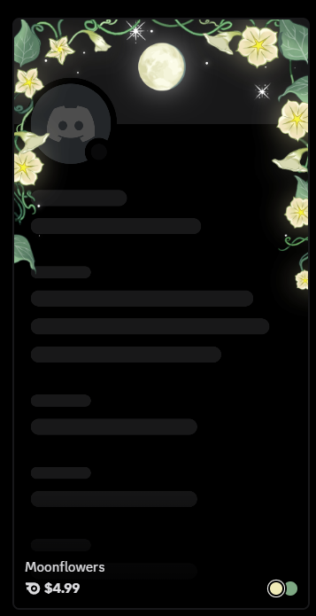 Moonflowers (any color ) profile effect | 🔥Cheap Decoration $4.99