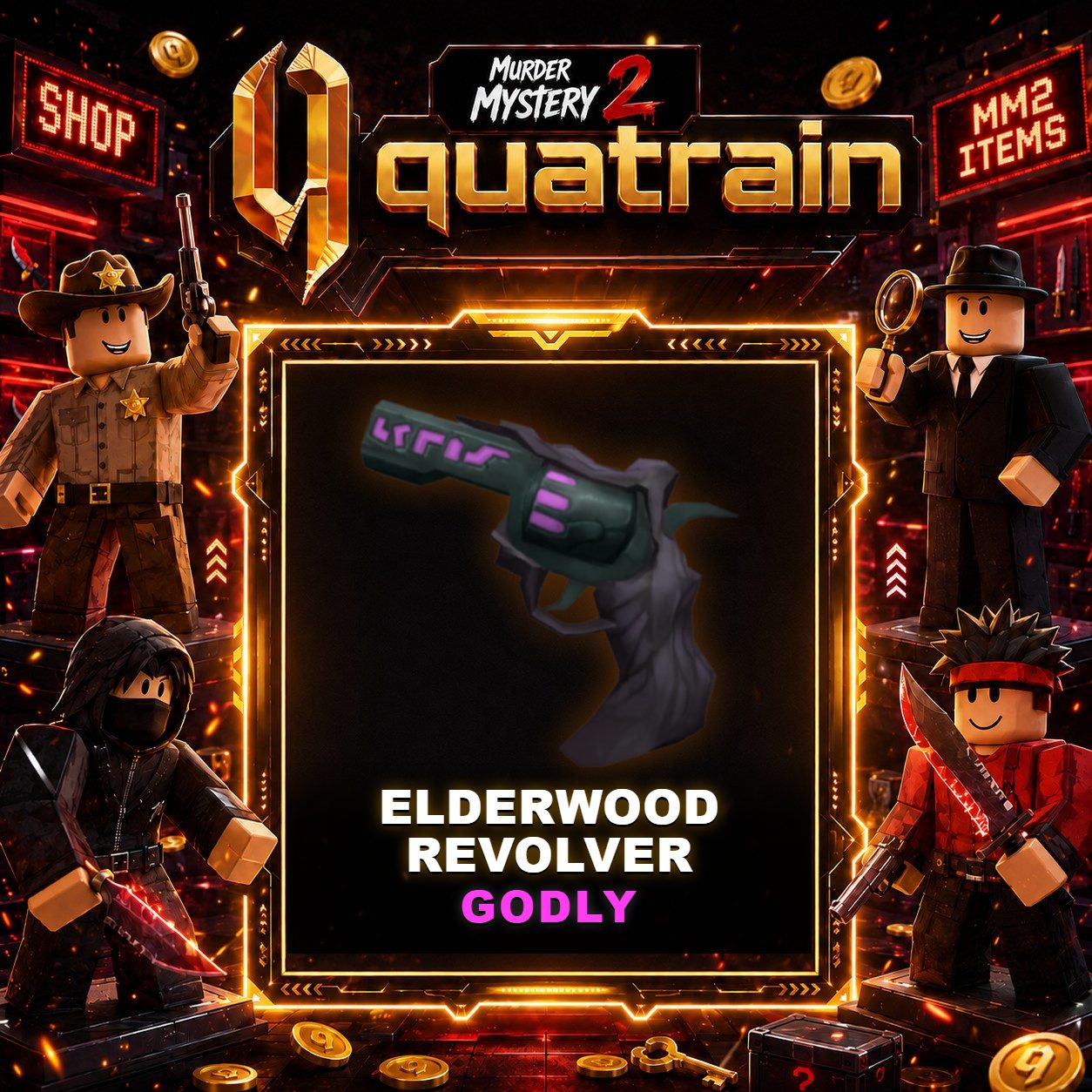 🔪🩸 Elderwood Revolver 🩸🔪 Godly | Murder Mystery 2 👥