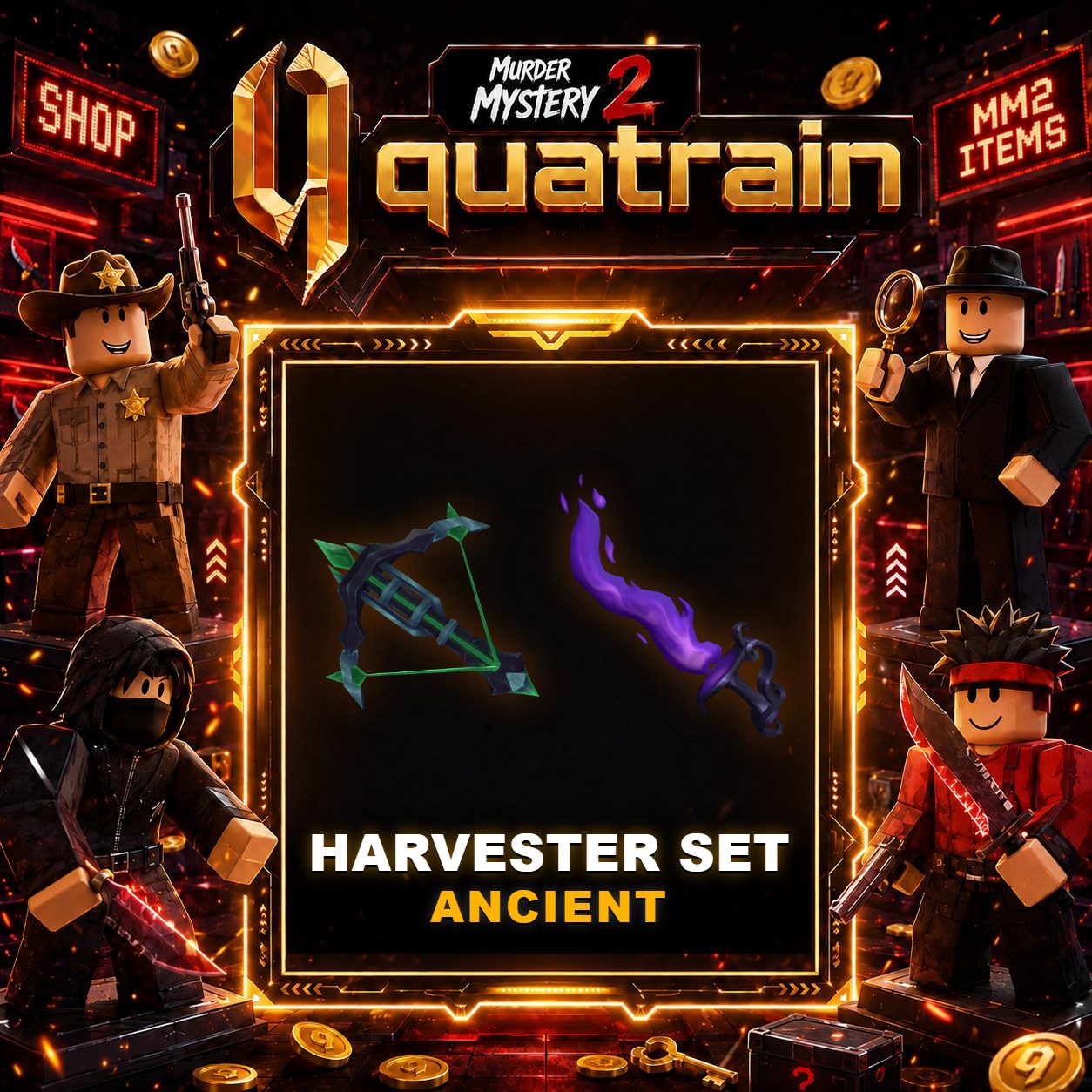 🔪🩸 Harvester + Candleflame 🩸🔪 Harvester Set | Murder Mystery 2 👥