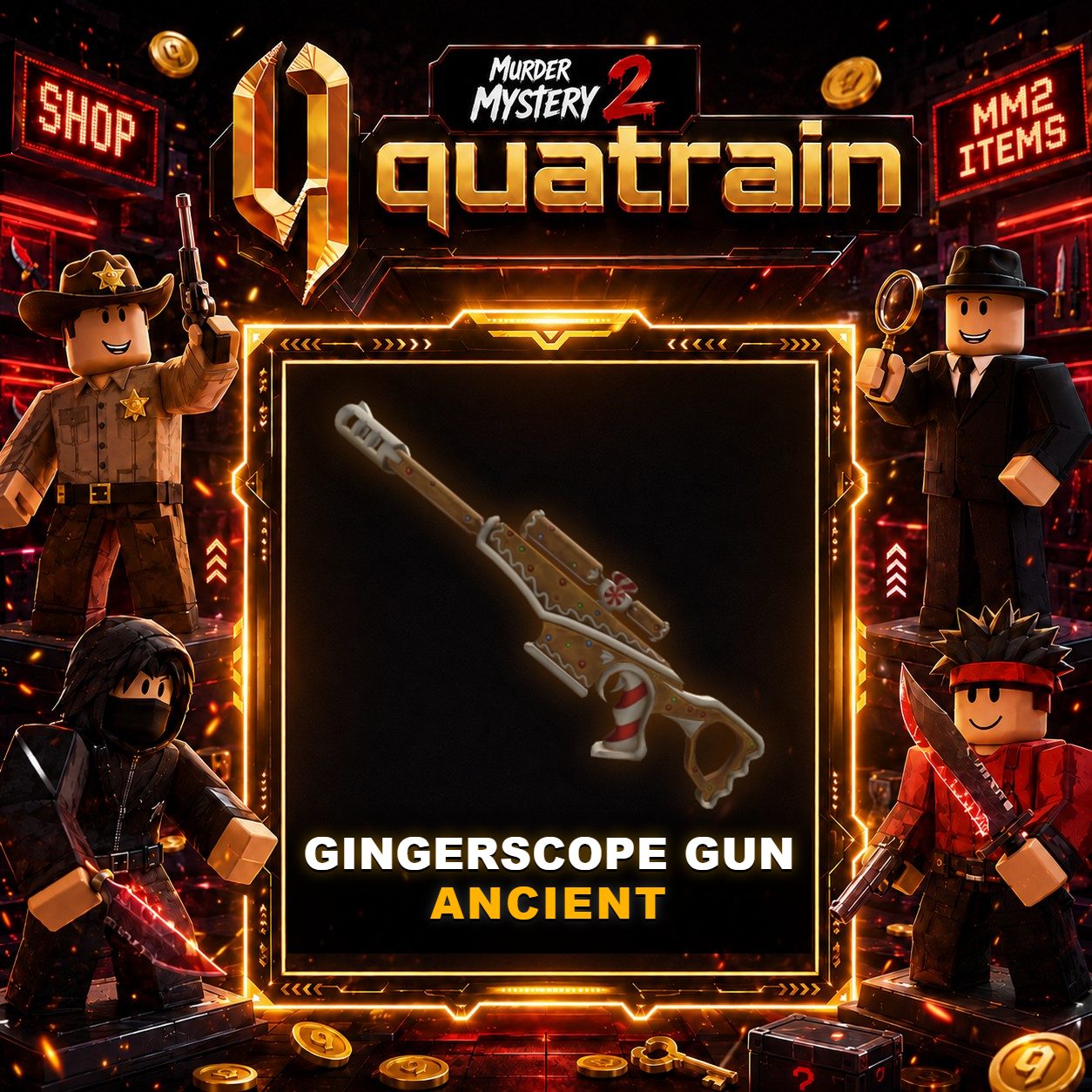 🔪🩸 Gingerscope Gun 🩸🔪 Ancient | Murder Mystery 2 👥