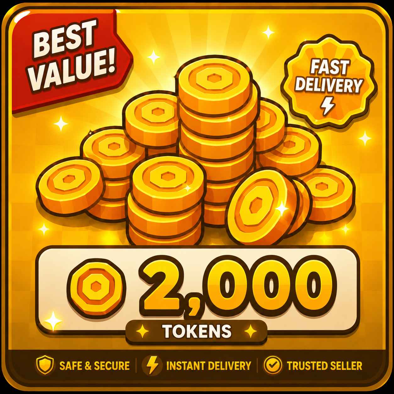 Tank Game Tokens 2,000
