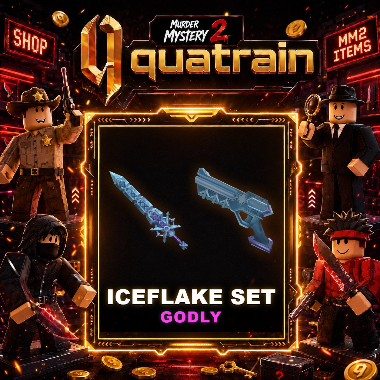 🔪🩸 Iceflake + Icebeam 🩸🔪 Iceflake Set | Murder Mystery 2 👥