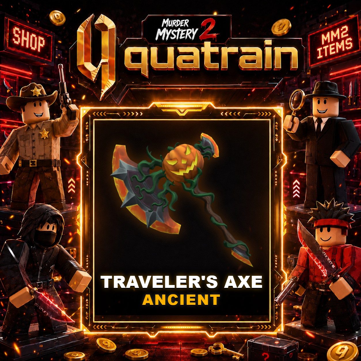 🔪🩸 Traveler's Axe 🩸🔪 Ancient | Murder Mystery 2 👥