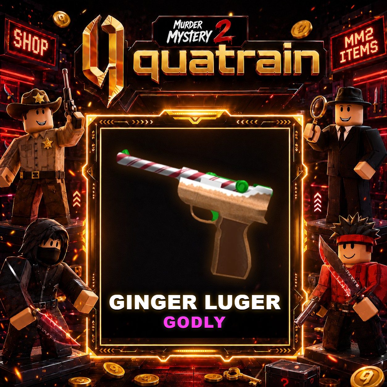 🔪🩸 Ginger Luger 🩸🔪 Godly | Murder Mystery 2 👥