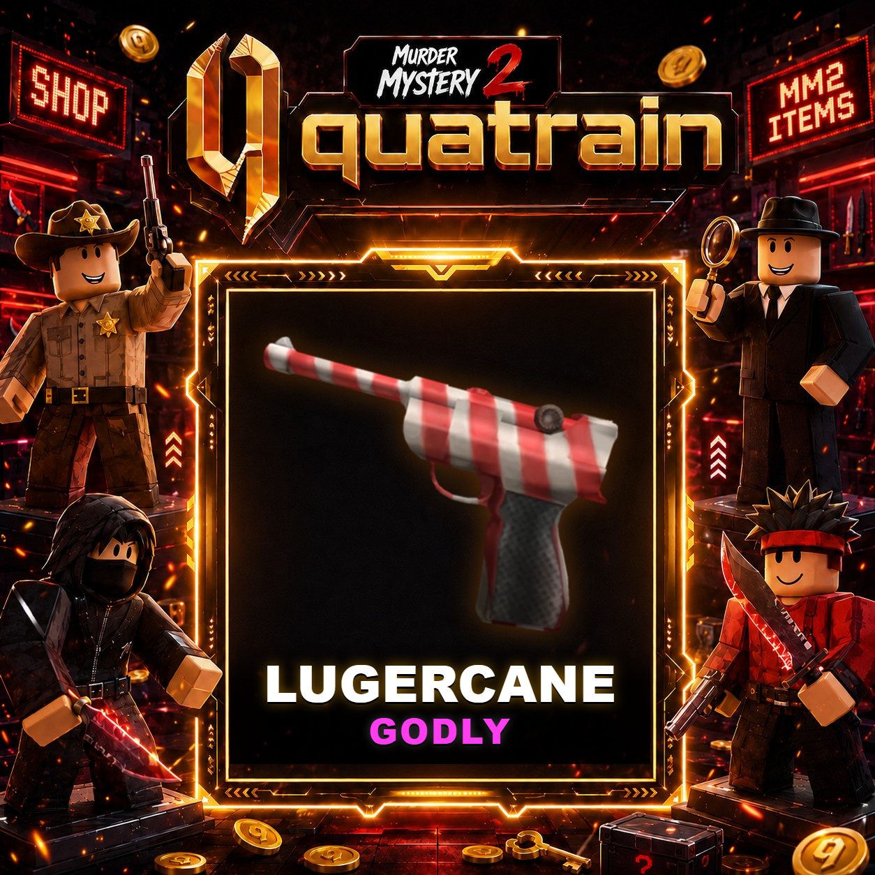 🔪🩸 Lugercane 🩸🔪 Godly | Murder Mystery 2 👥
