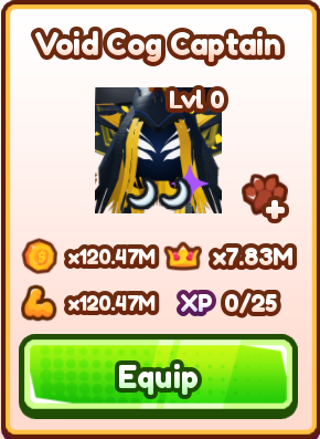 Saber simulator Pets Void cog captain 1x