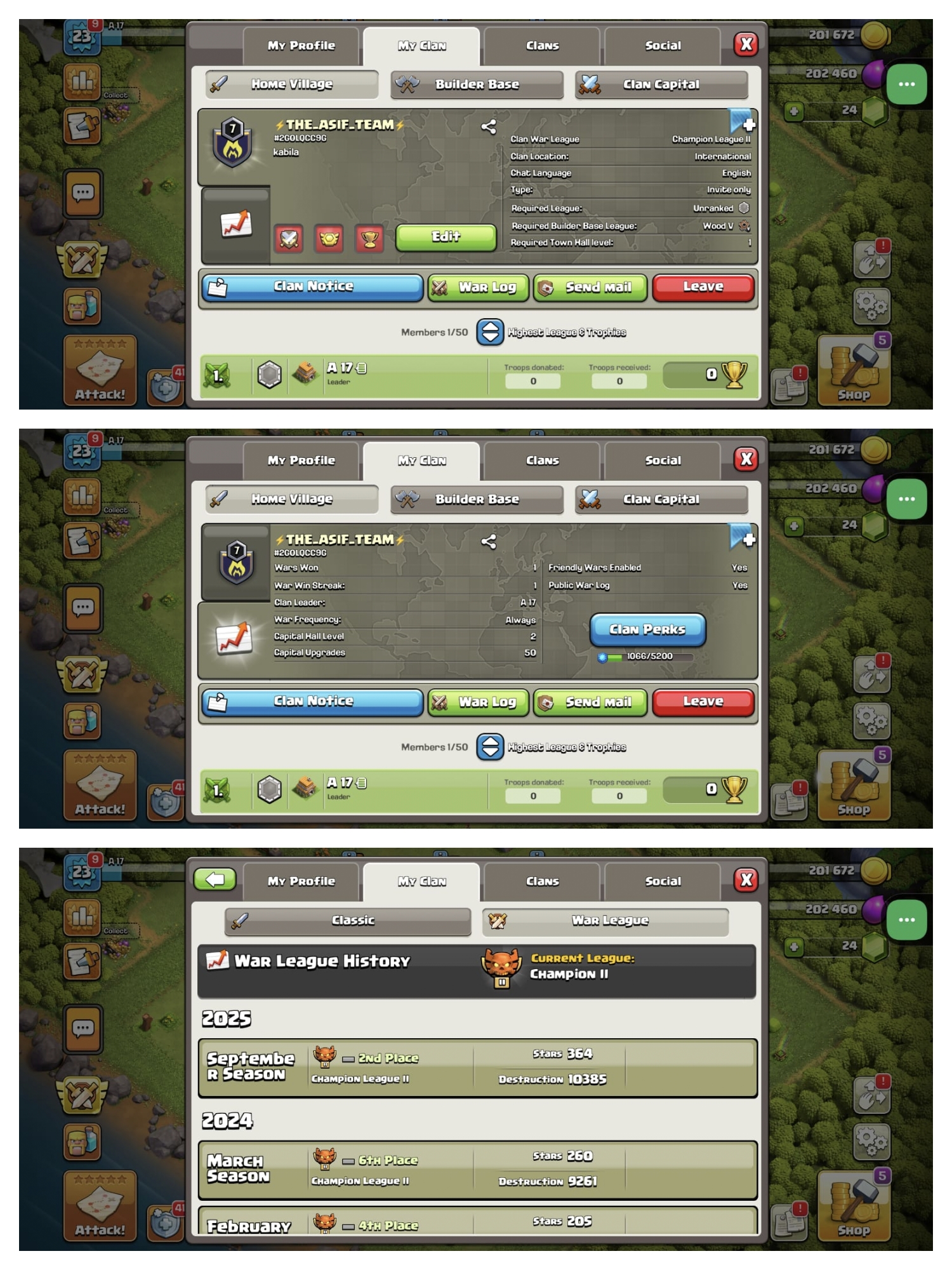 RARE CLAN  CLAN LEVEL 7  CHAMPION LEAGUE 2 NAME: The_Asif_Team RARE ENGLISH NAME LOW PRICE