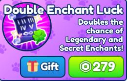 Bubble Gum Simulator INFINITY - Double Enchant Luck【279R】