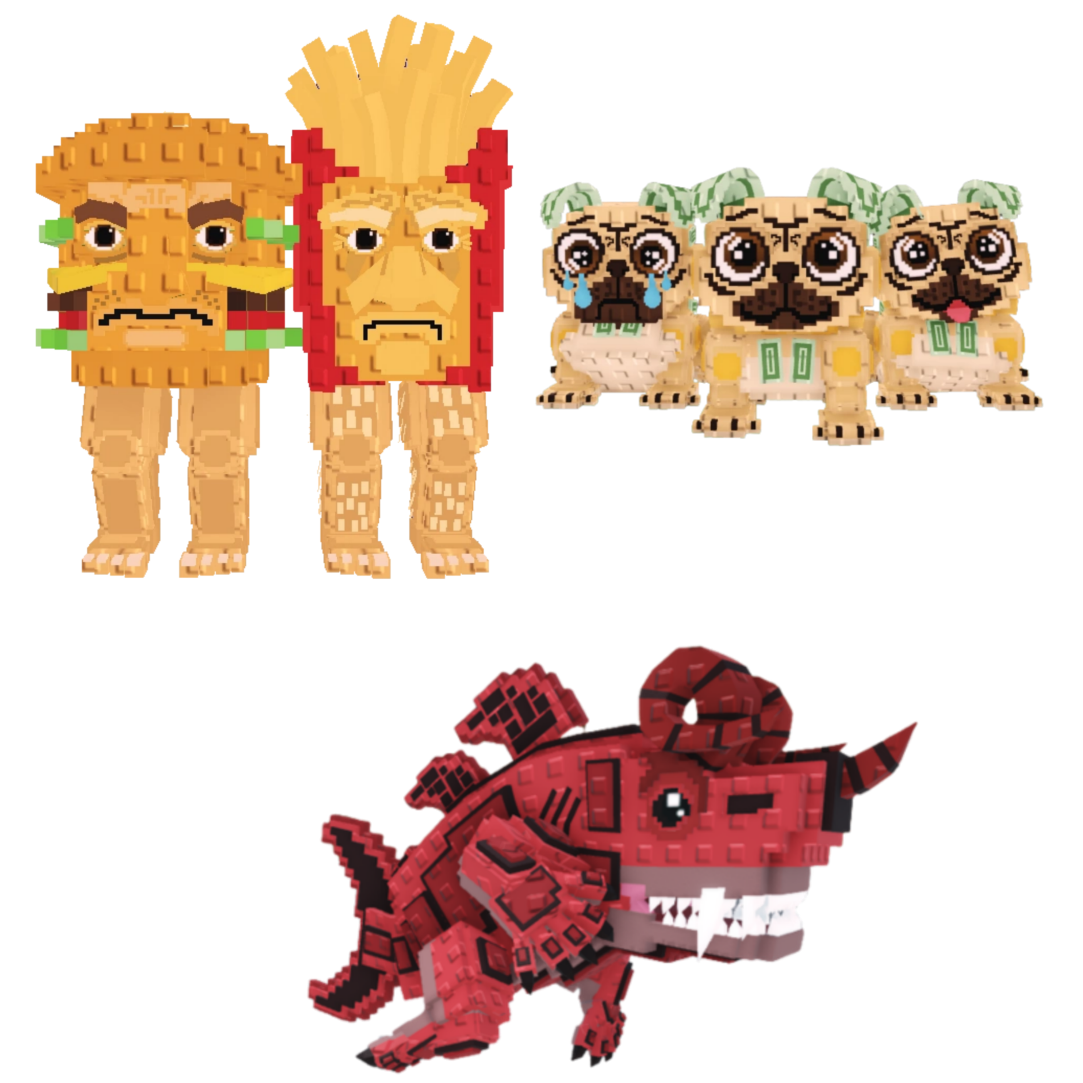 [BUNDLE] - 🌷 1x Burguro And Fryuro 🌷 1x Eviledon 🌷 1x Los Puggies
