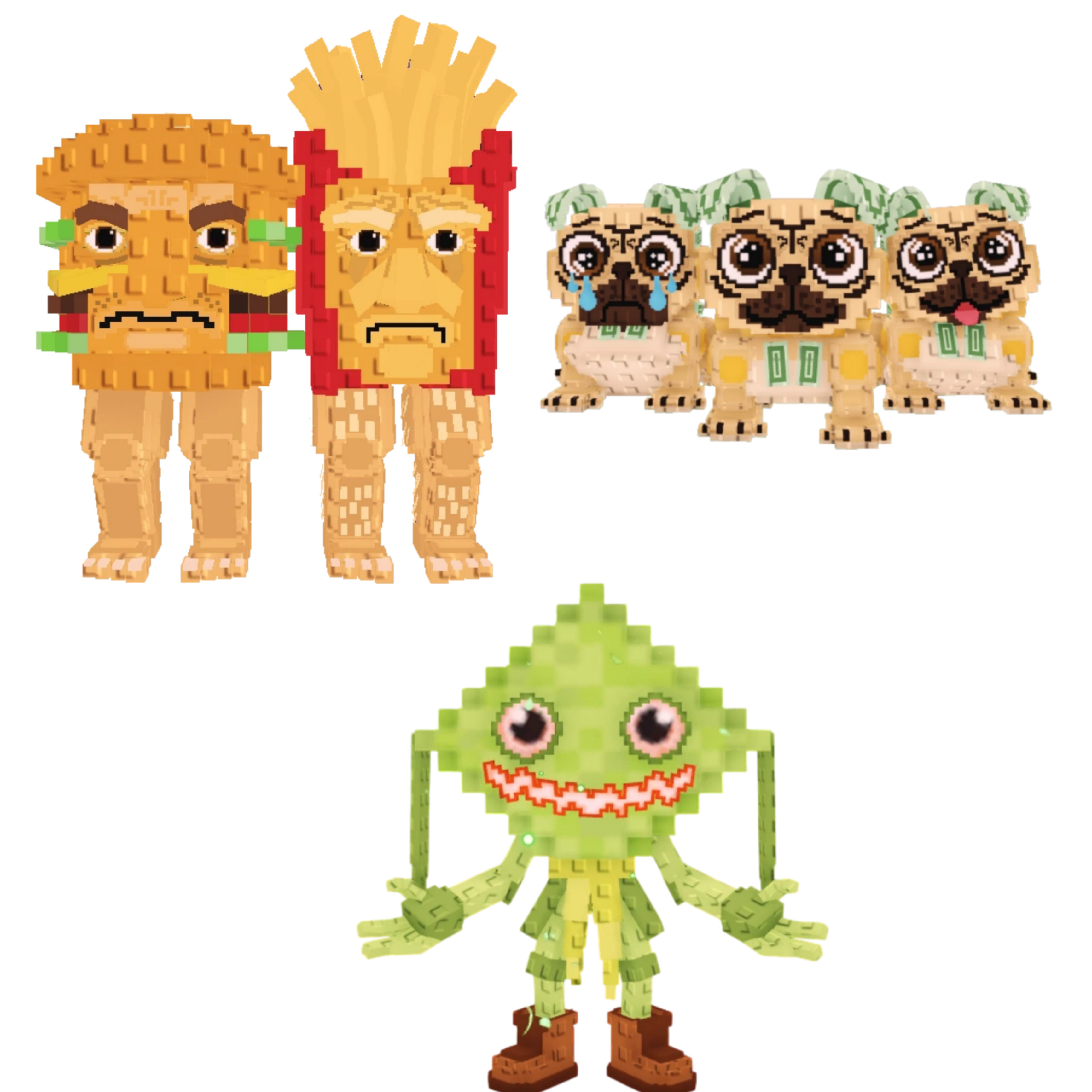 [BUNDLE] - 🌱 1x Burguro And Fryuro 🌱 1x Ketupat Kepat 🌱 1x Los Puggies