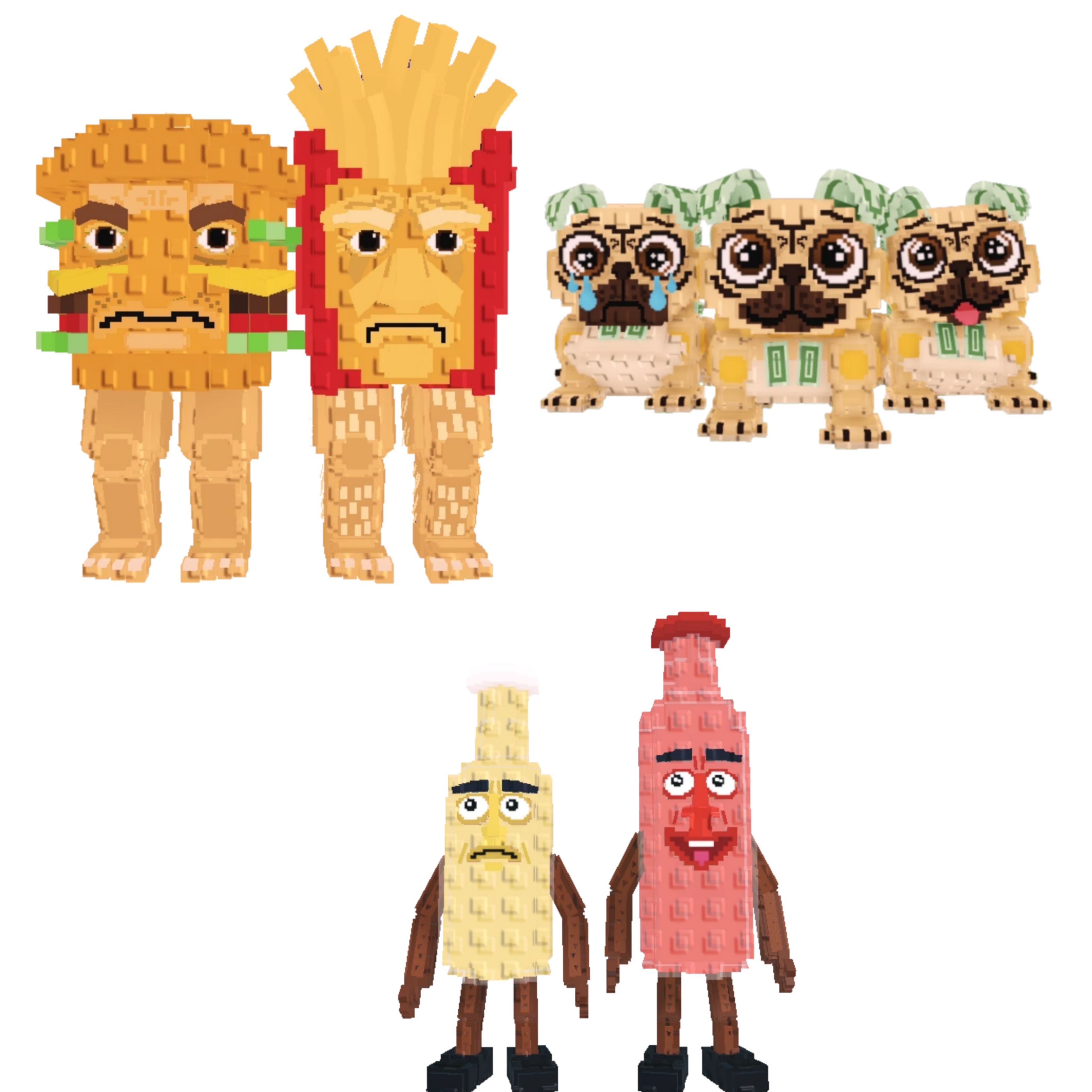 [BUNDLE] - 🌴 1x Burguro And Fryuro 🌴 1x Ketchuru and Musturu 🌴 1x Los Puggies