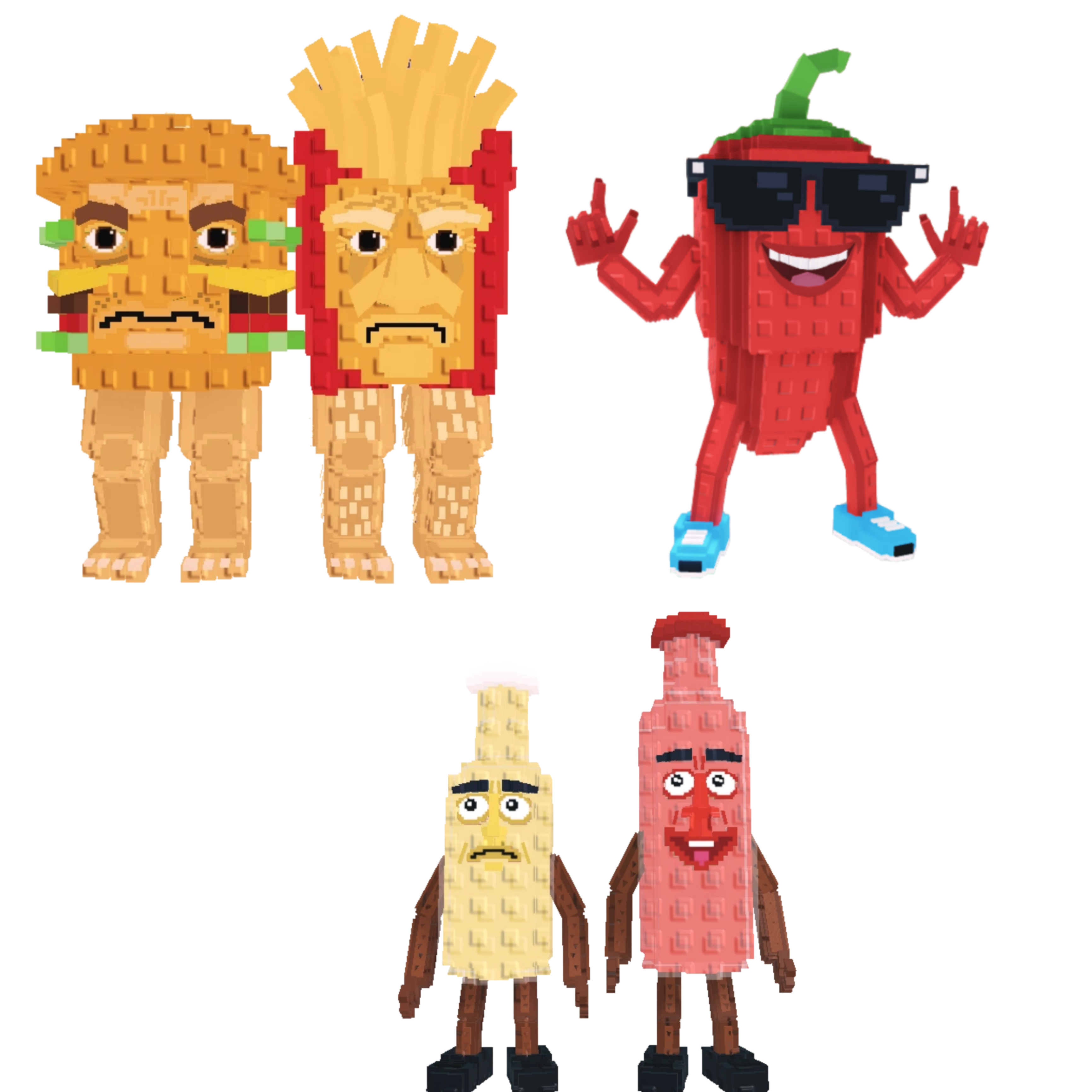 [BUNDLE] - 🍁 1x Burguro And Fryuro 🍁 1x Chillin Chili 🍁 1x Ketchuru and Musturu