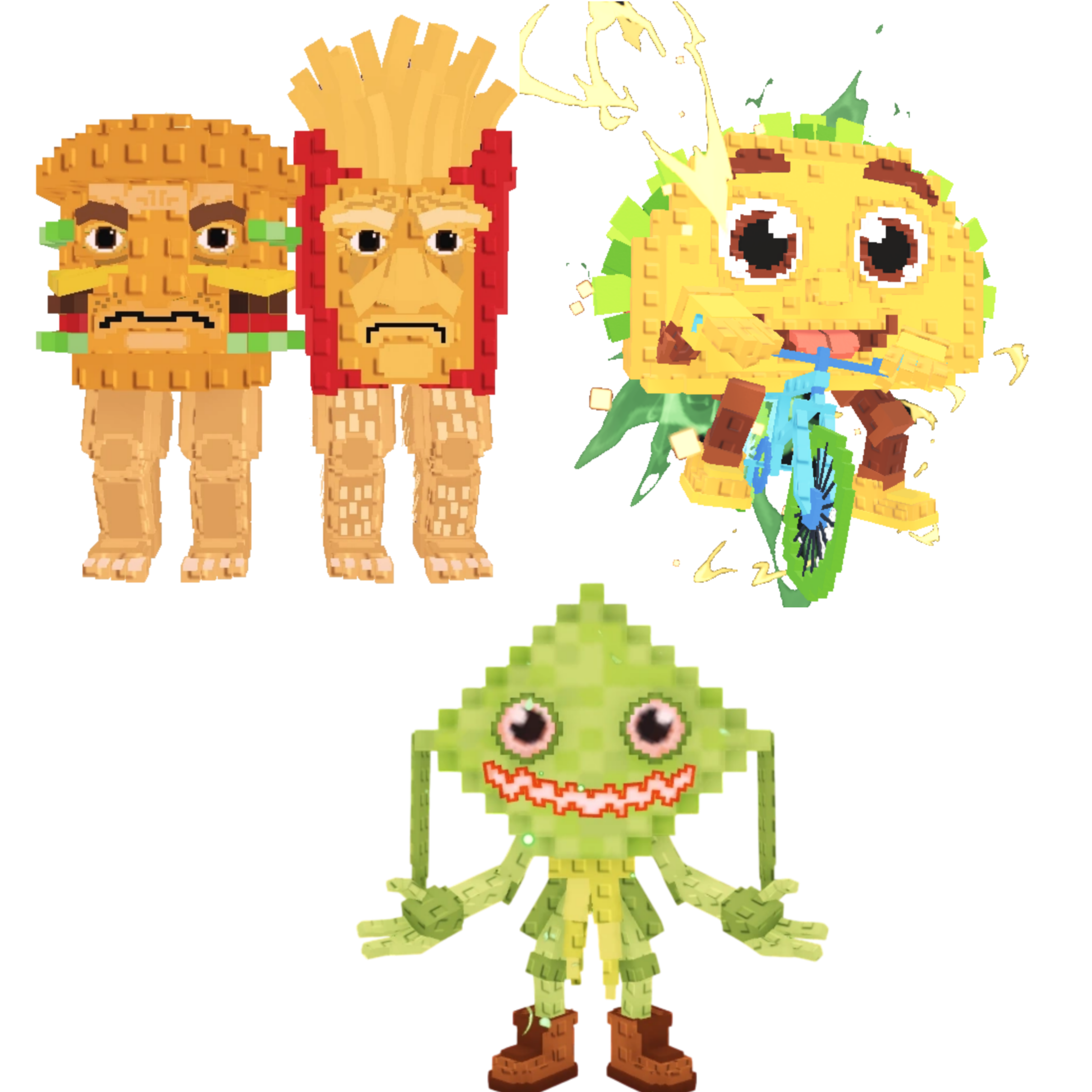 [BUNDLE] - ⛄ 1x Burguro And Fryuro ⛄ 1x Ketupat Kepat ⛄ 1x Tacorita Bicicleta