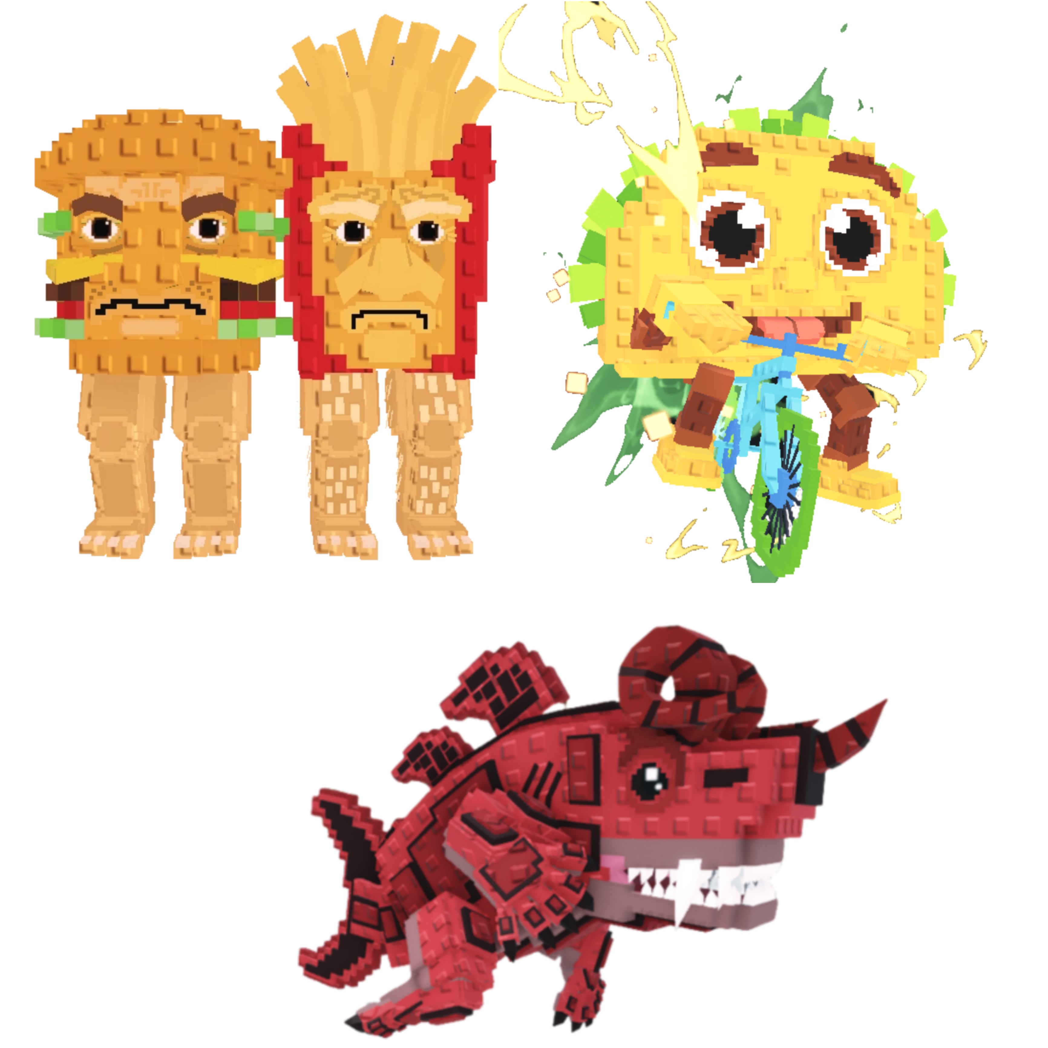 [BUNDLE] - ☄️ 1x Burguro And Fryuro ☄️ 1x Eviledon ☄️ 1x Tacorita Bicicleta