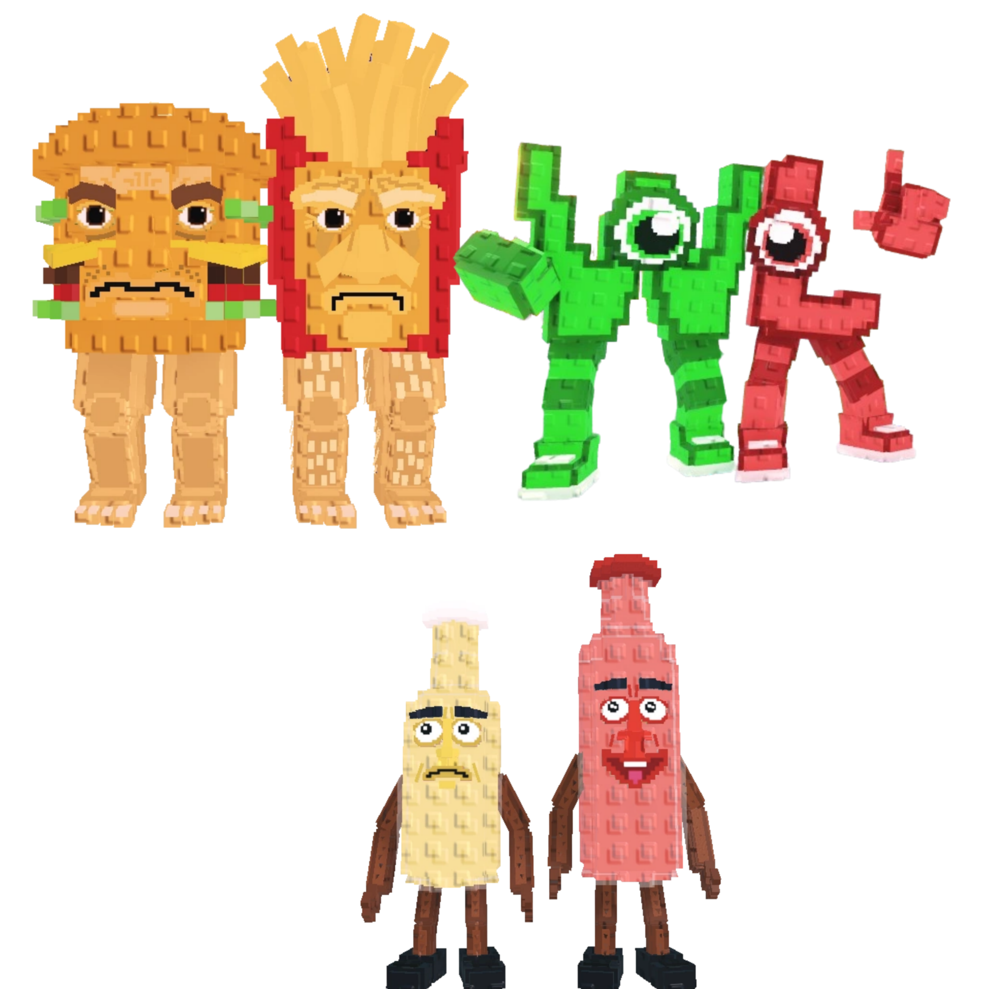 [BUNDLE] - 🍑 1x Burguro And Fryuro 🍑 1x W or L (WorL) 🍑 1x Ketchuru And Musturu