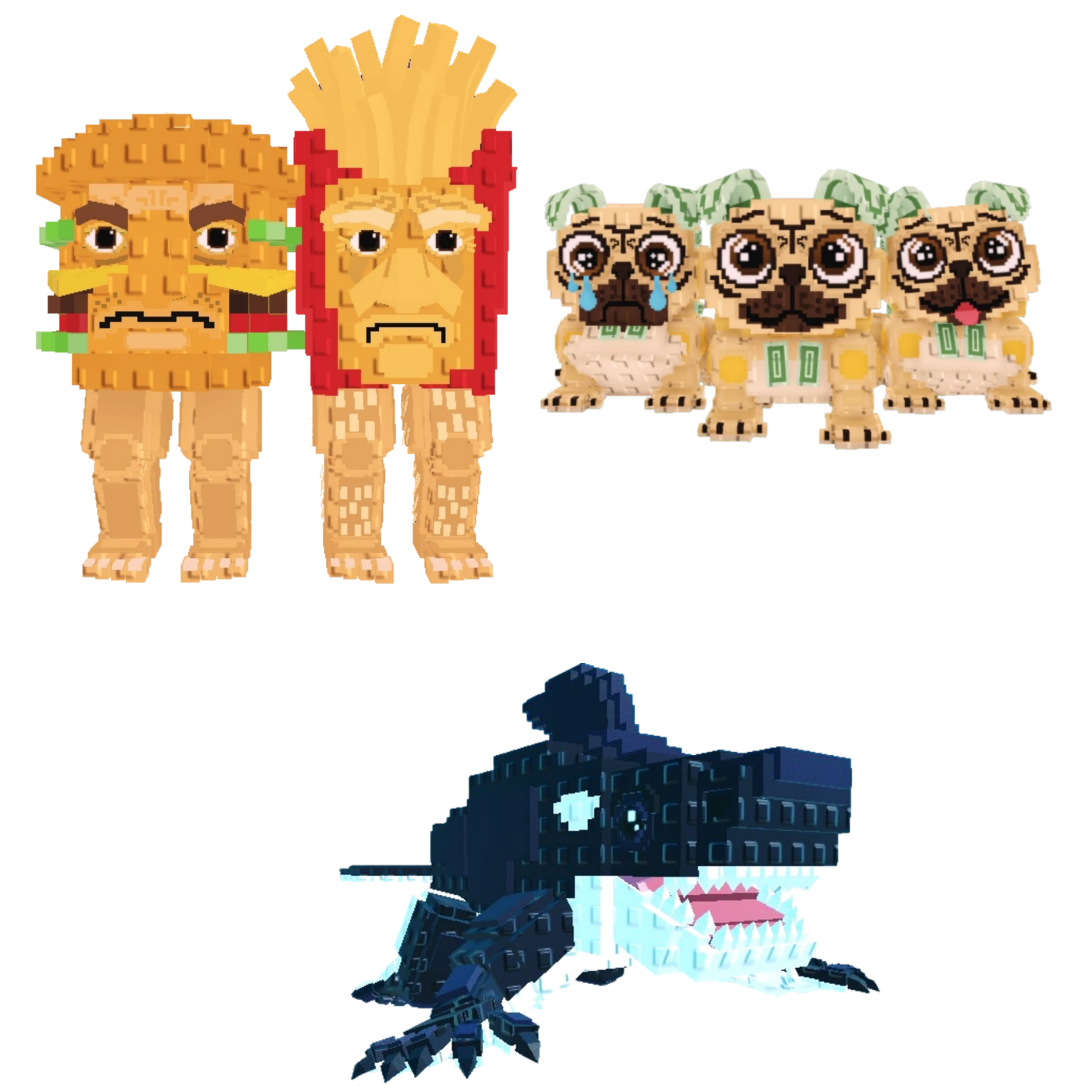 [BUNDLE] - 🌽 1x Burguro And Fryuro 🌽 1x Los Puggies 🌽 1x Orcaledon
