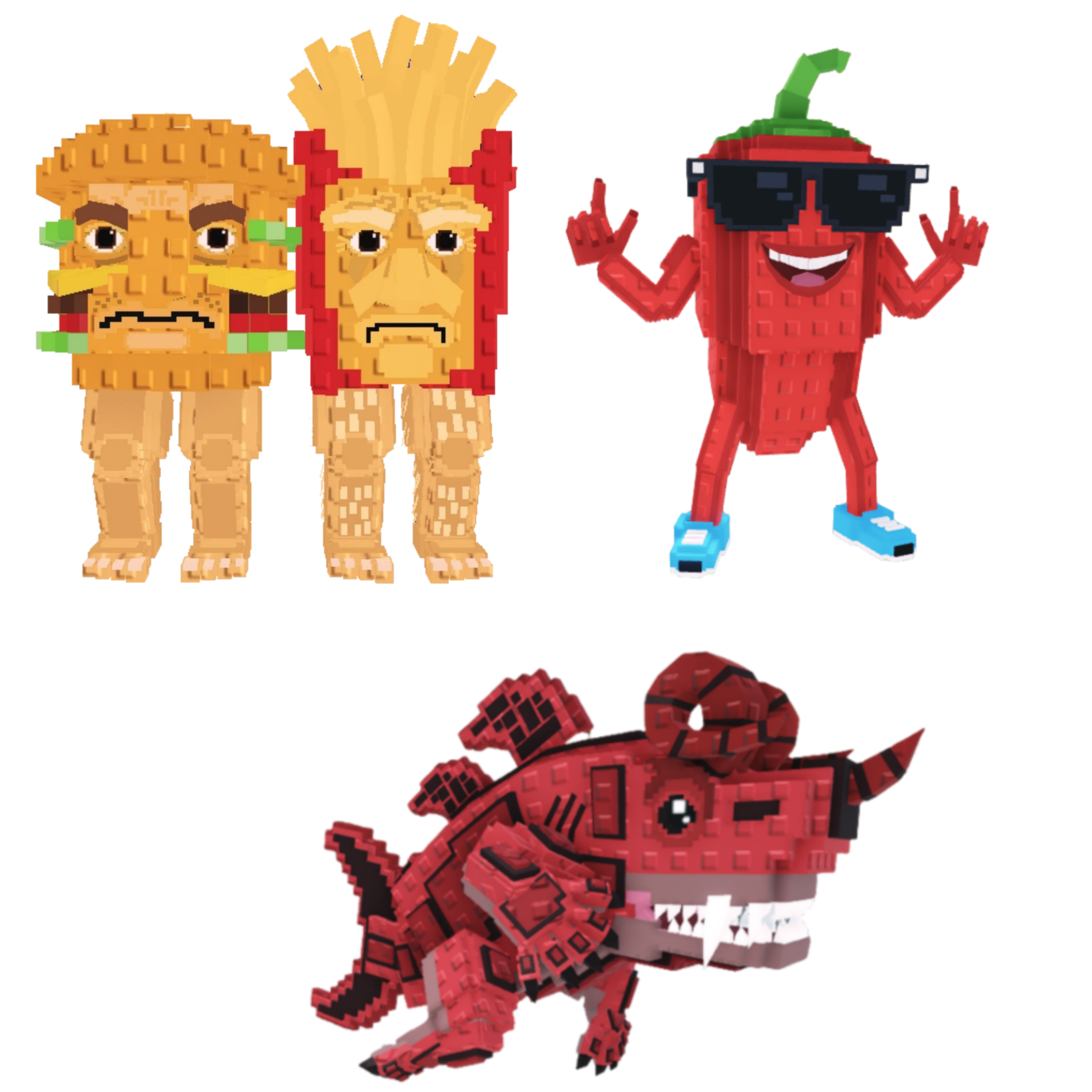 [BUNDLE] - 🧄 1x Burguro And Fryuro 🧄 1x Chillin Chil 🧄 1x Eviledon