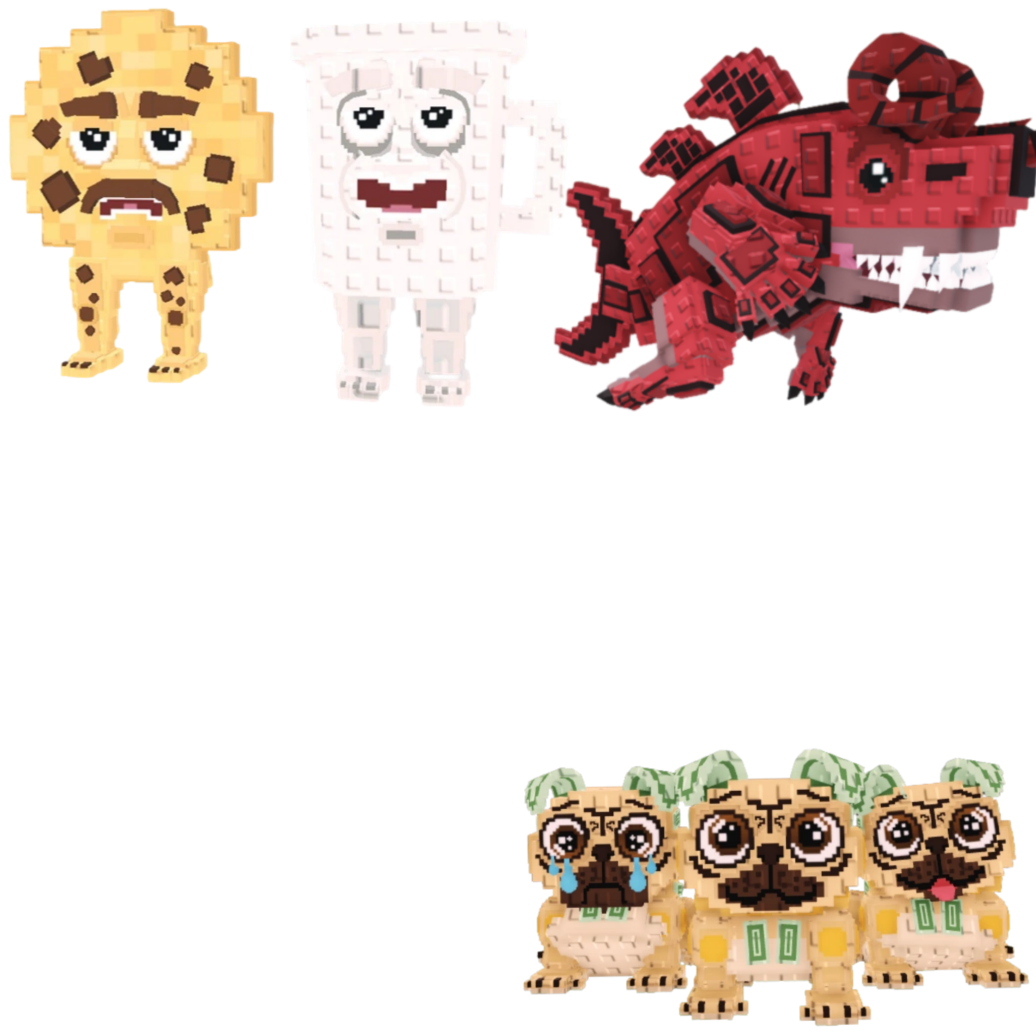 [BUNDLE] - 🥦 1x Cooki and Milki 🥦 1x Eviledon 🥦 1x Los Puggies