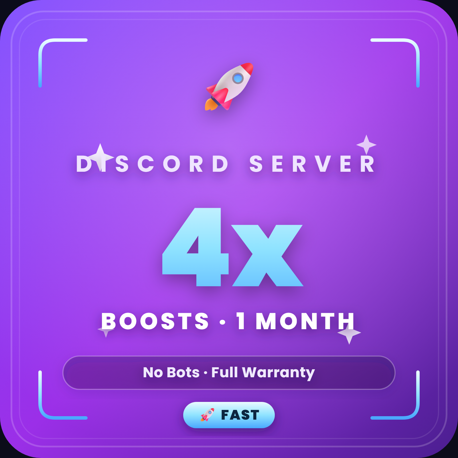 Discord 4x Server Boosts 🚀 | 1 Month | No Bots | Full Warranty