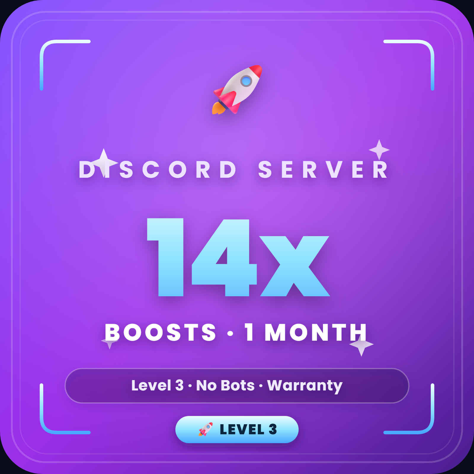 Discord 14x Server Boosts 🚀 | 1 Month | Instant Level 3 | Warranty - 14 Boosts