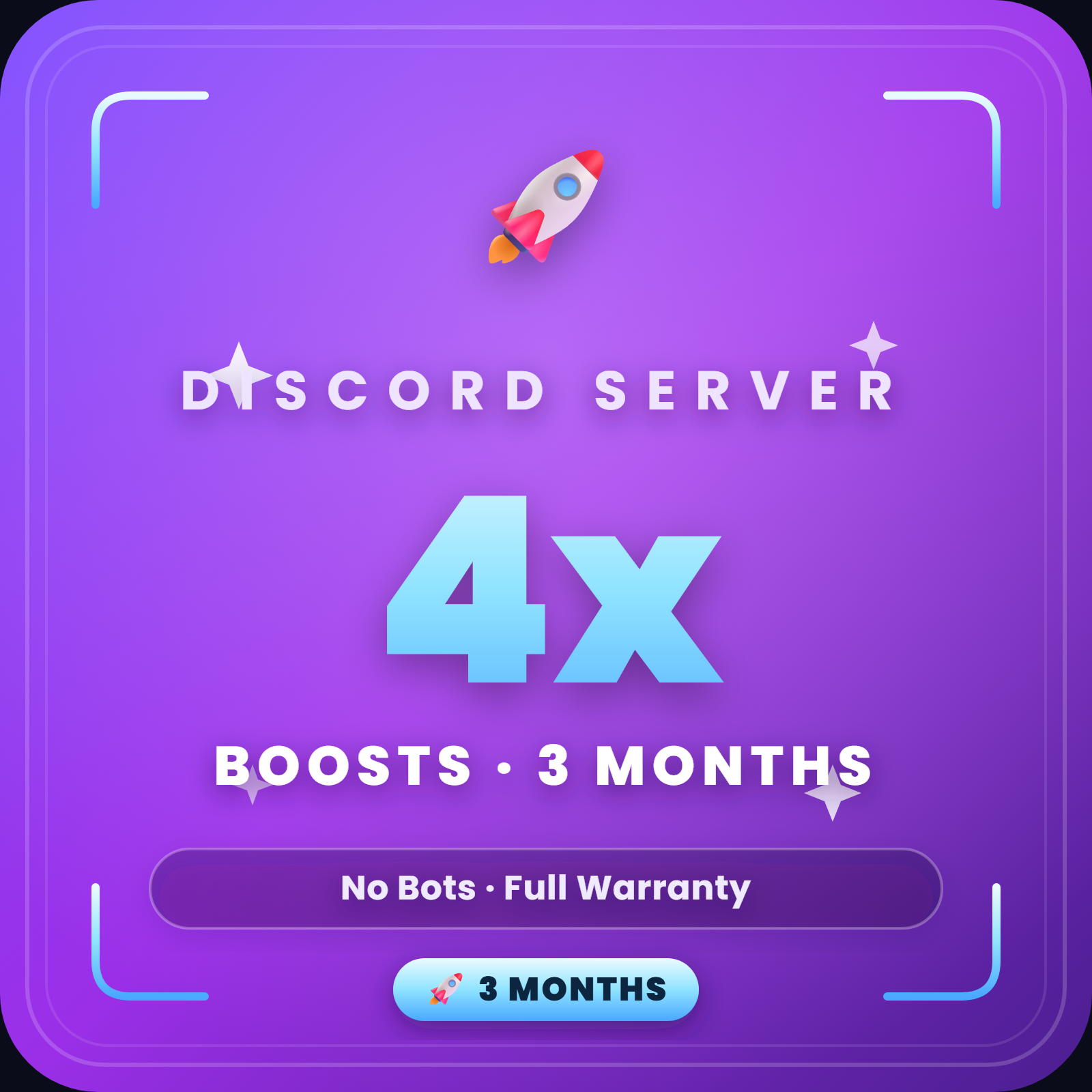 Discord 4x Server Boosts 🚀 | 3 Months | No Bots | Warranty