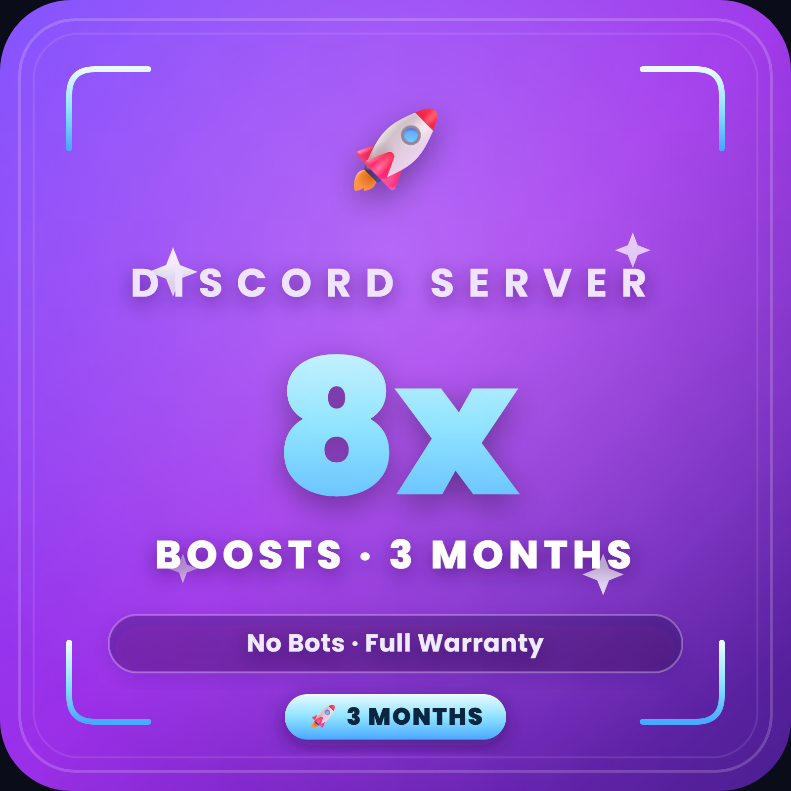Discord 8x Server Boosts 🚀 | 3 Months | No Bots | Full Warranty