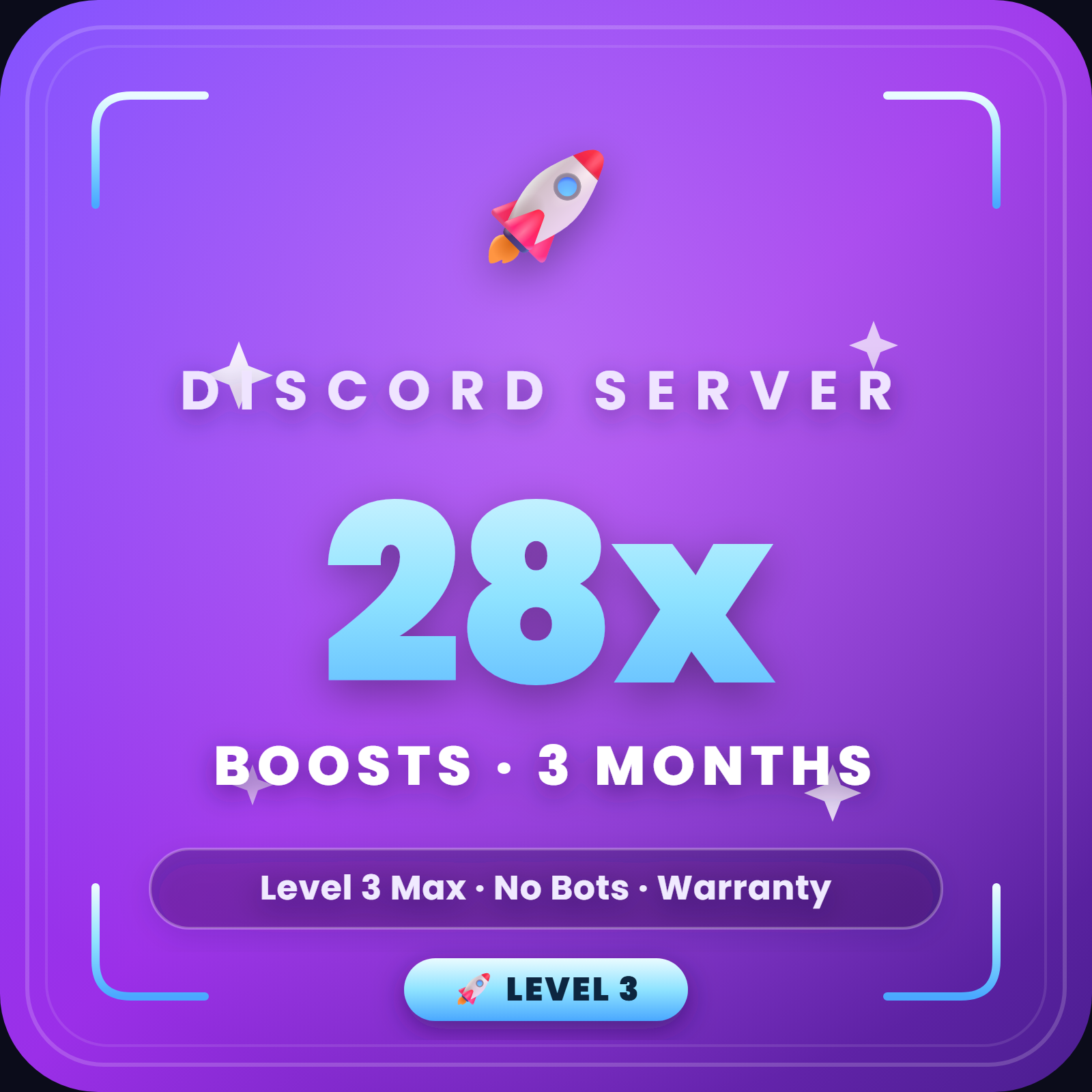 Discord 28x Server Boosts 🚀 | 3 Months | Level 3 Max | Warranty