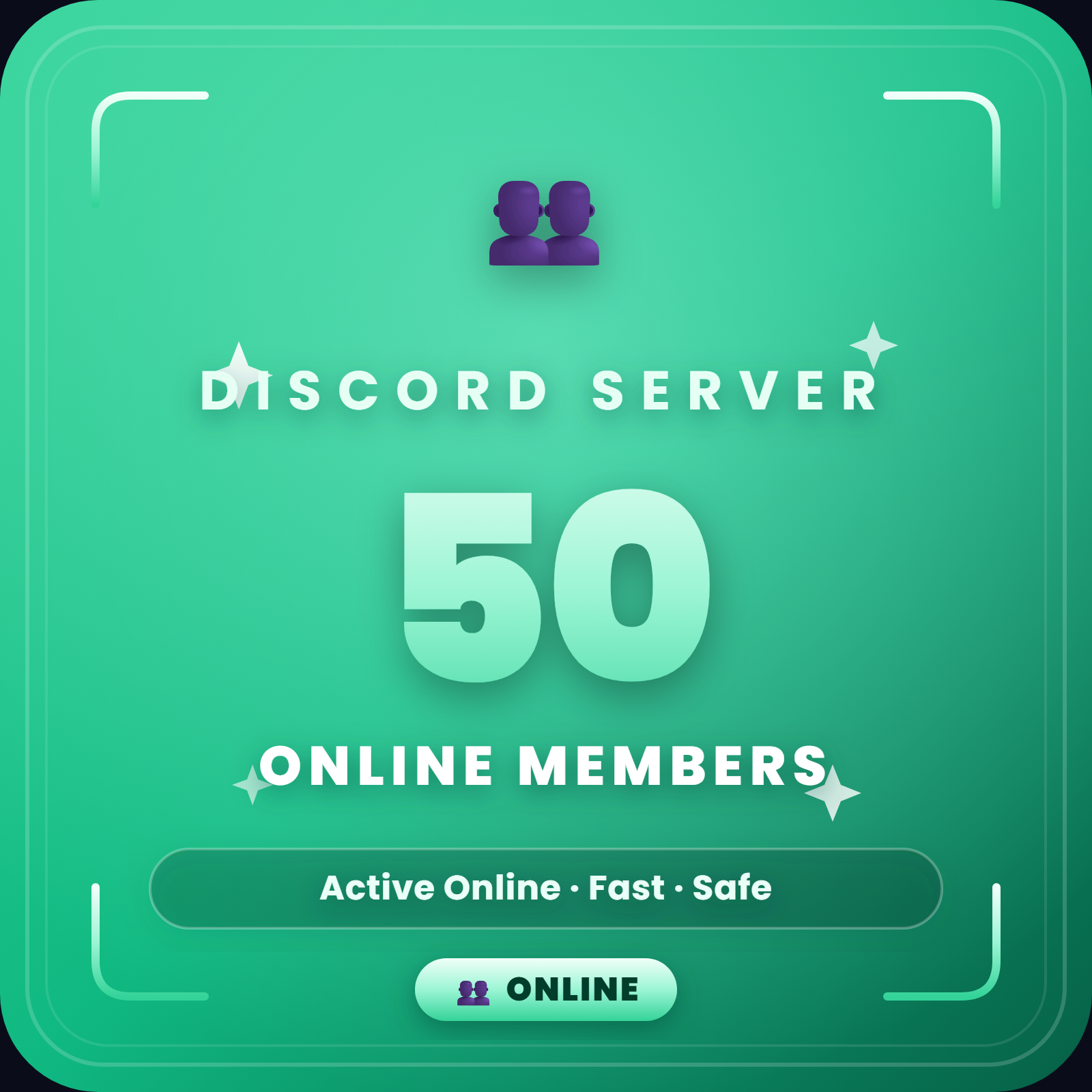 50 Online Discord Members 👥 | Active Online | Fast Delivery