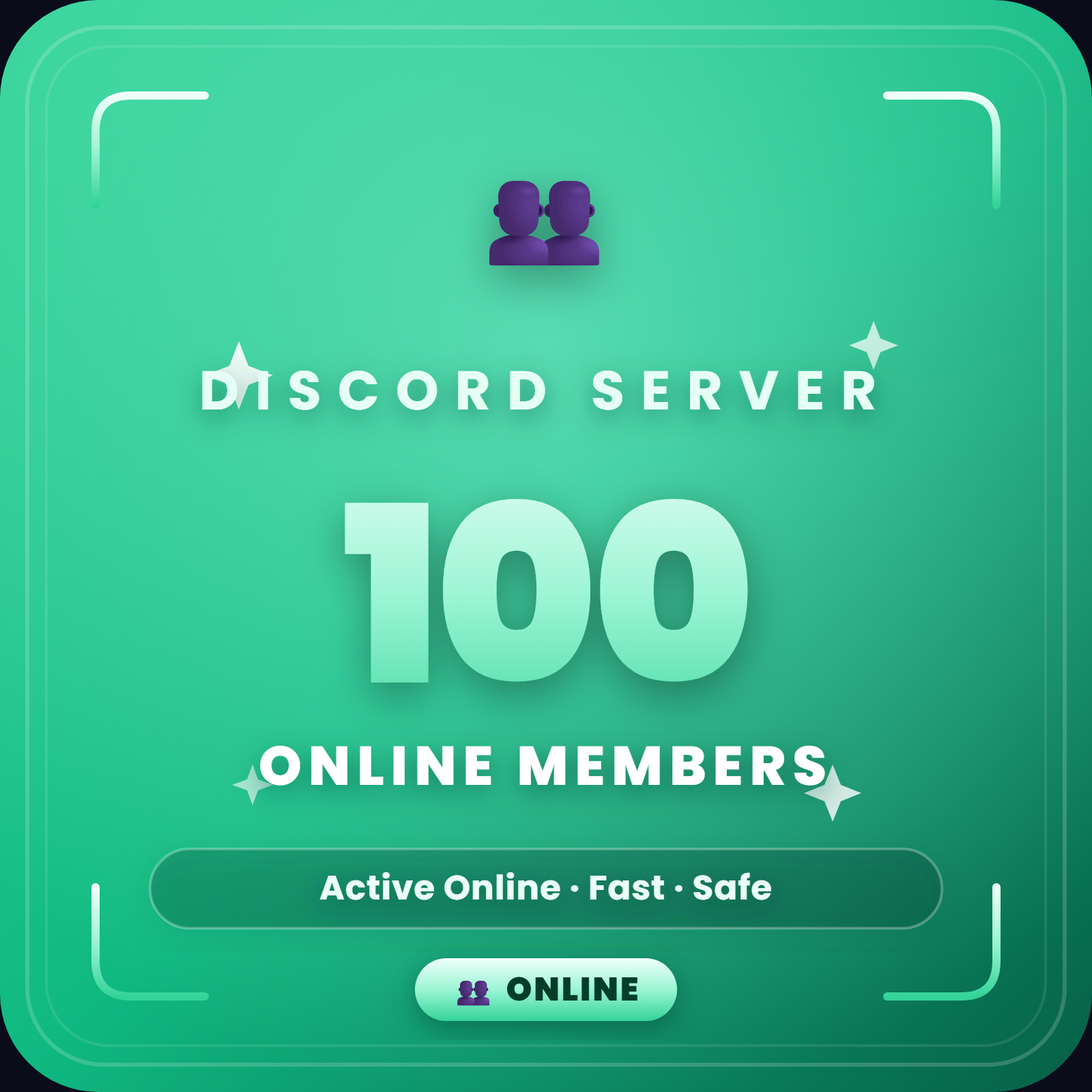100 Online Discord Members 👥 | Active Online | Fast & Safe