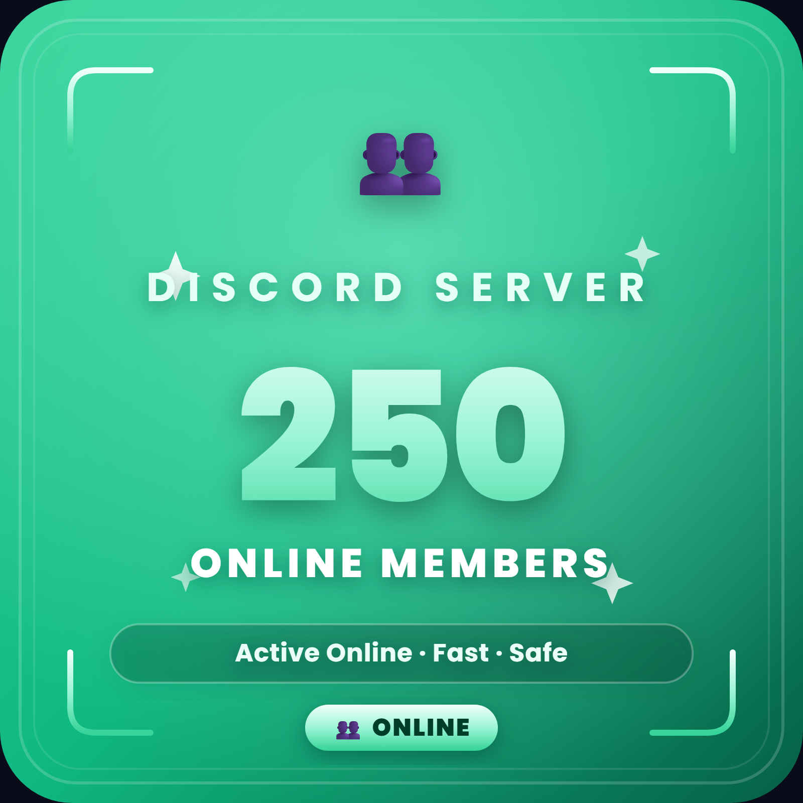 250 Online Discord Members 👥 | Active Online | Fast & Safe
