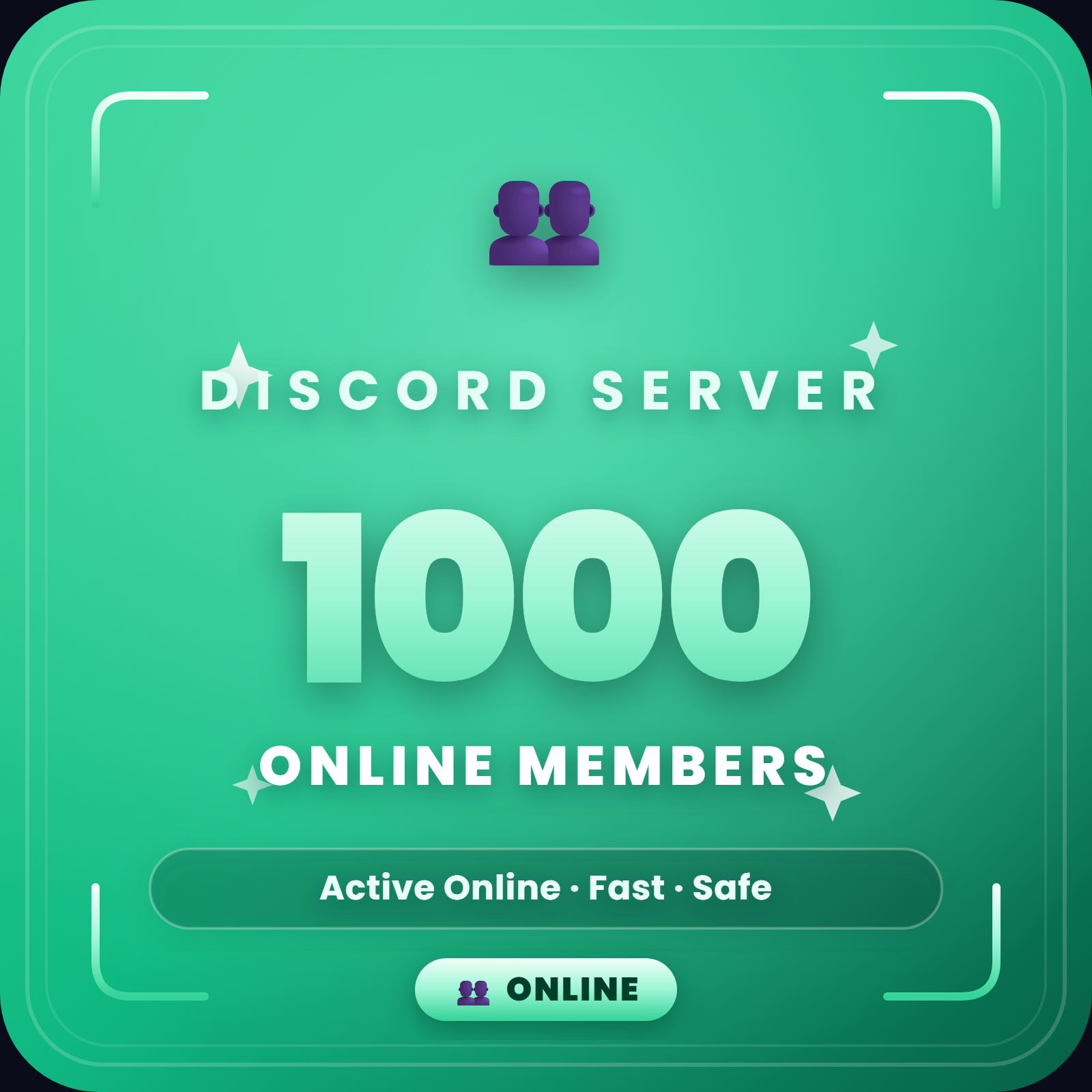 1000 Online Discord Members 👥 | Active Online | Fast & Safe