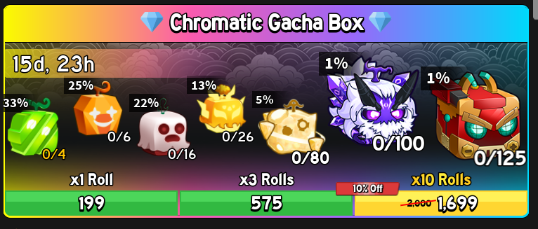 ⭐ x50 Chromatic Gacha Box ⭐ 8495R