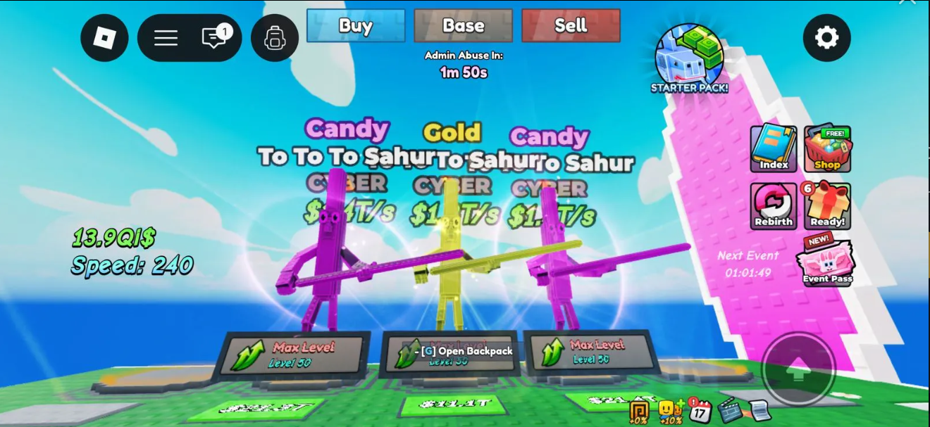 3X TO TO SAHUR WITH MUTATION GOLD AND CANDY