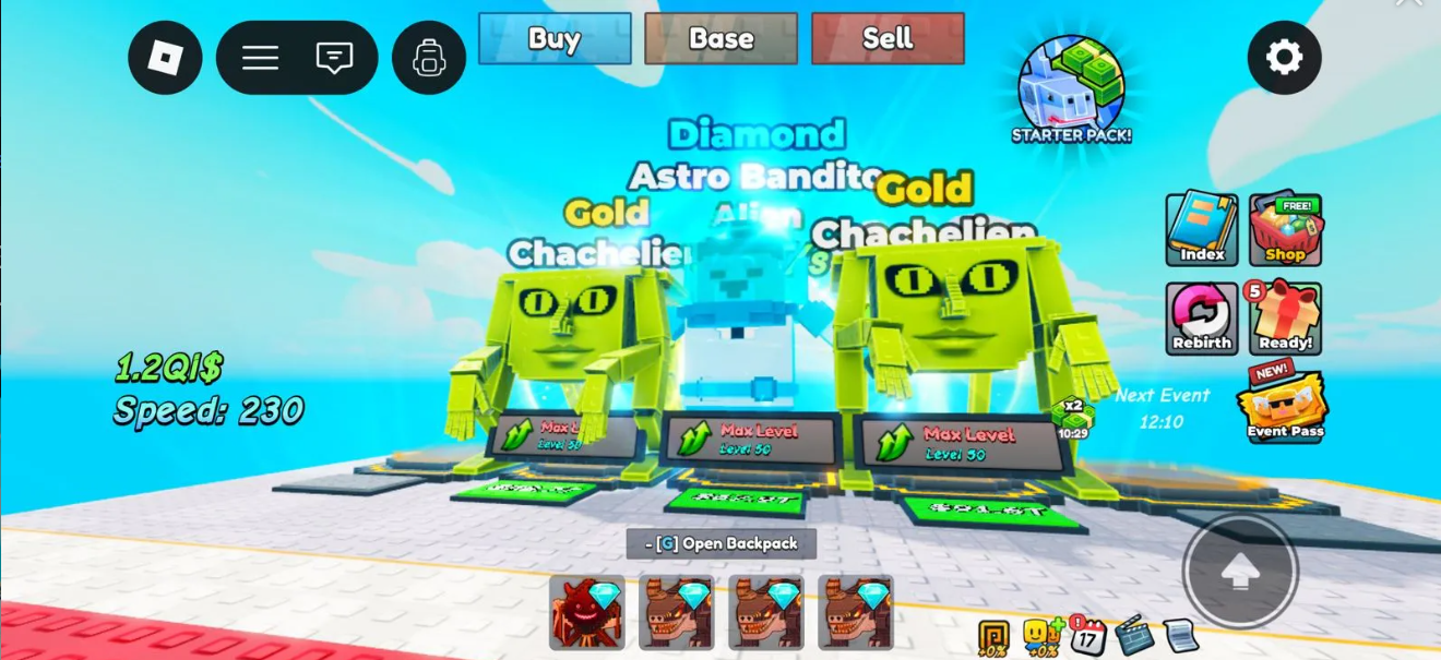 3X OP BRAINROT ALIEN + GOLD AND DIAMOND | MAX LEVEL