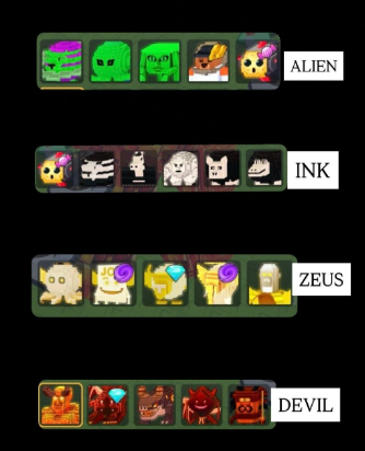 •ALIEN •INK •ZEUS •DEVIL SETUP FOR BLOCK HEAD AND BASE SKIN